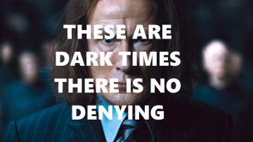 A picture of Rufus Scrimgeour addressing the magical people of Great Britain.